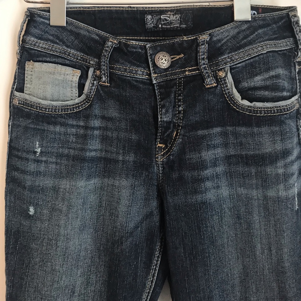 Silver Mid Straight Jeans Size 28